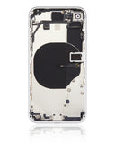 Replacement Back Housing W/ Small Components Pre-Installed Compatible with Apple iPhone 8 (No Logo) (Aftermarket Plus) (Silver)