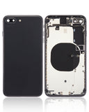 Replacement Back Housing W/ Small Components Pre-Installed Compatible with Apple iPhone 8 Plus (No Logo) (Aftermarket Plus) (Space Gray)