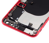 Replacement Back Housing W/ Small Components Pre-Installed Compatible with Apple iPhone 8 Plus (No Logo) (Aftermarket Plus) (Red)