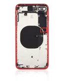 Replacement Back Housing W/ Small Components Pre-Installed Compatible with Apple iPhone 8 Plus (No Logo) (Aftermarket Plus) (Red)