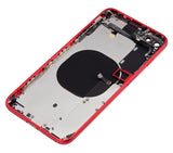 Replacement Back Housing W/ Small Components Pre-Installed Compatible with Apple iPhone 8 Plus (No Logo) (Aftermarket Plus) (Red)