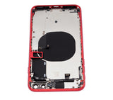 Replacement Back Housing W/ Small Components Pre-Installed Compatible with Apple iPhone 8 Plus (No Logo) (Aftermarket Plus) (Red)