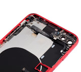 Replacement Back Housing W/ Small Components Pre-Installed Compatible with Apple iPhone 8 Plus (No Logo) (Aftermarket Plus) (Red)