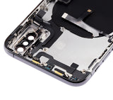 Replacement Back Housing W/ Small Components Pre-Installed Compatible with Apple iPhone XS (No Logo) (Aftermarket Plus) (Space Gray)