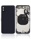 Replacement Back Housing W/ Small Components Pre-Installed Compatible with Apple iPhone XS (No Logo) (Aftermarket Plus) (Space Gray)