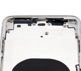 Replacement Back Housing W/ Small Components Pre-Installed Compatible with Apple iPhone XS Max (No Logo) (Aftermarket Plus) (Silver)