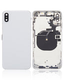 Replacement Back Housing W/ Small Components Pre-Installed Compatible with Apple iPhone XS Max (No Logo) (Aftermarket Plus) (Silver)