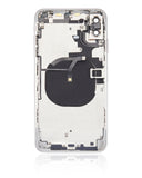 Replacement Back Housing W/ Small Components Pre-Installed Compatible with Apple iPhone XS Max (No Logo) (Aftermarket Plus) (Silver)