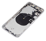 Replacement Back Housing W/ Small Components Pre-Installed Compatible with Apple iPhone XS Max (No Logo) (Aftermarket Plus) (Silver)