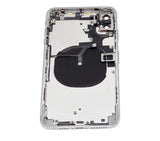 Replacement Back Housing W/ Small Components Pre-Installed Compatible with Apple iPhone XS Max (No Logo) (Aftermarket Plus) (Silver)