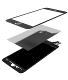 Replacement 3 in 1 (Front Glass + Frame + OCA Pre-Installed) Compatible with Apple iPhone 5S (2 Pack) (Black)