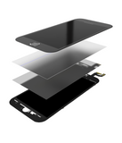 Replacement 4 in 1 (Front Glass + Frame + Polarizer + OCA Pre-Installed) Compatible with Apple iPhone 6 (2 Pack) (Black)