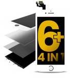 Replacement 4 in 1 (Front Glass + Frame + Polarizer + OCA Pre-Installed) Compatible with Apple iPhone 6 Plus (2 Pack) (White)