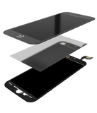 Replacement 3 in 1 (Front Glass + Frame + OCA Pre-Installed) Compatible with Apple iPhone 6S (2 Pack) (Black)