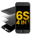 Replacement 4 in 1 (Front Glass + Frame + Polarizer + OCA Pre-Installed) Compatible with Apple iPhone 6S (2 Pack) (Black)