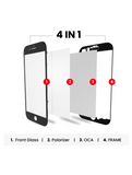 Replacement 4 in 1 (Front Glass + Frame + Polarizer + OCA Pre-Installed) Compatible with Apple iPhone 6S (2 Pack) (Black)
