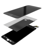 Replacement 3 in 1 (Front Glass + Frame + OCA Pre-Installed) Compatible with Apple iPhone 6S Plus (2 Pack) (Black)