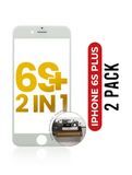 Replacement 2 in 1 (Front Glass + Frame Pre-Installed) Compatible with Apple iPhone 6S Plus (White) (2 Pack)