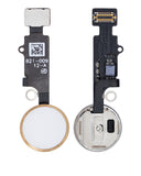 Replacement Home Button With Flex Compatible with Apple iPhone 7 / 7 Plus / 8 / 8 Plus / SE (2020) / SE (2022) (Gold) (Warning: For Cosmetic Use Only)