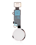 Replacement Home Button With Flex Compatible with Apple iPhone 7 / 7 Plus / 8 / 8 Plus / SE (2020) / SE (2022) (Silver) (Warning: For Cosmetic Use Only)