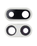 Replacement Back Camera Lens With Bracket & Bezel Compatible with Apple iPhone 8 Plus (Silver) (10 Pack) (Real Sapphire l Premium)