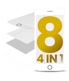 Replacement 4 in 1 (Front Glass + Frame + Polarizer + OCA Pre-Installed) Compatible with Apple iPhone 8 (2 Pack) (White)