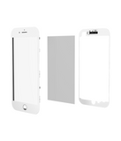 Replacement 3 in 1 (Glass With OCA Pre-Installed + Frame) Compatible with OCA Master iPhone 8 (OCA Master) (2 Pack) (White)