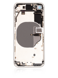 Replacement Back Housing W/ Small Components Pre-Installed Compatible with Apple iPhone 8 (Used OEM Pull: Grade B) (Silver)