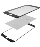 Replacement 3 in 1 (Glass With OCA Pre-Installed + Frame) Compatible with OCA Master iPhone 7 (OCA Master) (2 Pack) (Black)