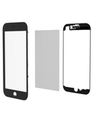 Replacement 3 in 1 (Glass With OCA Pre-Installed + Frame) Compatible with OCA Master iPhone 8 (OCA Master) (2 Pack) (Black)