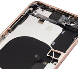 Replacement Back Housing W/ Small Components Pre-Installed Compatible with Apple iPhone 8 Plus (No Logo) (Aftermarket Plus) (Gold)