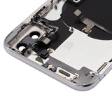 Replacement Back Housing W/ Small Components Pre-Installed Compatible with Apple iPhone X (No Logo) (Aftermarket Plus) (Silver)