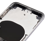 Replacement Back Housing W/ Small Components Pre-Installed Compatible with Apple iPhone X (No Logo) (Aftermarket Plus) (Silver)