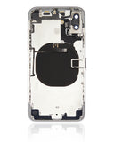 Replacement Back Housing W/ Small Components Pre-Installed Compatible with Apple iPhone X (No Logo) (Aftermarket Plus) (Silver)