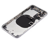 Replacement Back Housing W/ Small Components Pre-Installed Compatible with Apple iPhone X (No Logo) (Aftermarket Plus) (Silver)