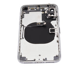 Replacement Back Housing W/ Small Components Pre-Installed Compatible with Apple iPhone X (No Logo) (Aftermarket Plus) (Silver)