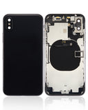 Replacement Back Housing W/ Small Components Pre-Installed Compatible with Apple iPhone X (No Logo) (Aftermarket Plus) (Space Gray)