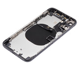 Replacement Back Housing W/ Small Components Pre-Installed Compatible with Apple iPhone X (No Logo) (Aftermarket Plus) (Space Gray)