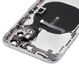 Replacement Back Housing W/ Small Components Pre-Installed Compatible with Apple iPhone XS (No Logo) (Aftermarket Plus) (Silver)