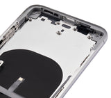 Replacement Back Housing W/ Small Components Pre-Installed Compatible with Apple iPhone XS (No Logo) (Aftermarket Plus) (Silver)