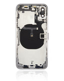 Replacement Back Housing W/ Small Components Pre-Installed Compatible with Apple iPhone XS (No Logo) (Aftermarket Plus) (Silver)