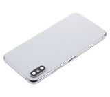 Replacement Back Housing W/ Small Components Pre-Installed Compatible with Apple iPhone XS (No Logo) (Aftermarket Plus) (Silver)