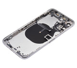 Replacement Back Housing W/ Small Components Pre-Installed Compatible with Apple iPhone XS (No Logo) (Aftermarket Plus) (Silver)