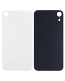 Replacement Back Glass With 3M Adhesive Compatible with Apple iPhone XR (No Logo / Large Camera Hole) (White)