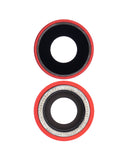 Replacement Back Camera Lens With Bracket & Bezel Compatible with Apple iPhone XR (Red) (10 Pack) (Real Sapphire l Premium)