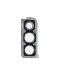 Replacement Back Camera Lens With Bracket / Bezel Compatible with Samsung Galaxy A30s (A307 / 2019) (Silver)