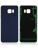 Replacement Back Cover Glass Compatible with Samsung Galaxy S6 Edge Plus (No Logo) (Aftermarket Plus) (Black Sapphire)