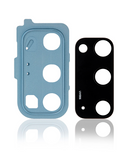 Replacement Back Camera Lens With Cover Bezel Ring Compatible with Samsung Galaxy S20 / S20 5G (Cloud Blue)