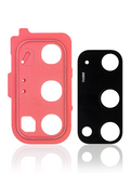 Replacement Back Camera Lens With Cover Bezel Ring Compatible with Samsung Galaxy S20 / S20 5G (Red)