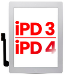 Replacement Digitizer Compatible with Apple iPad 3 / iPad 4 (Home Button Pre-Installed For iPad 3) (Aftermarket Plus) (White)